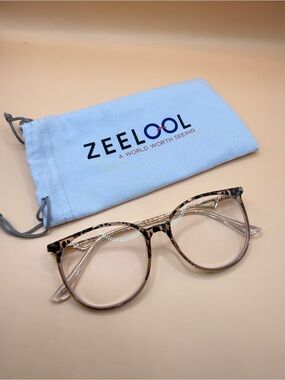 Zeelool Tortoiseshell Round Glasses Frame, No prescription